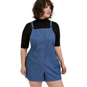 Torrid Chambray Short Overalls Medium NWT